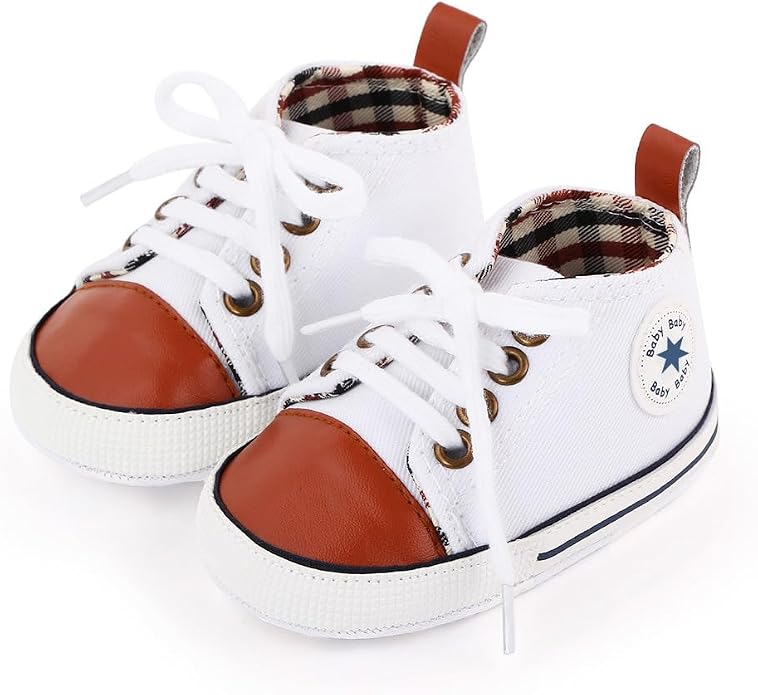 Unisex Baby Girls Boys Canvas High-top Shoes, Newborn Infant Anti-Slip Soft - Image 3