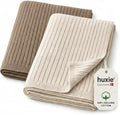 Receiving Blankets, 100% Organic Cotton Knit, Baby Swaddle 2-Pack | by huxie