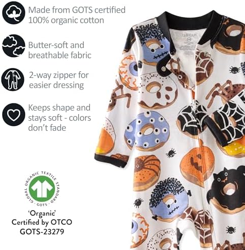 Butterblu Scout Sleep & Play 100% Organic Cotton Footed Zip Front PJs | GOTS - Image 5