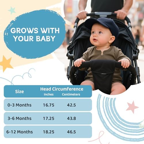 Durio Baby Baseball Cap UPF 50+ Infant Sun Hat Elastic Back 0-12 Months - Image 7