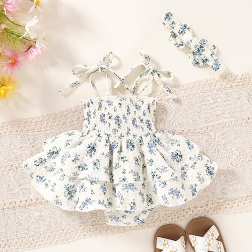 YOUNGER TREE Baby Girl Clothes Infant Summer Romper Dress Sleeveless Bodysuit - Image 4