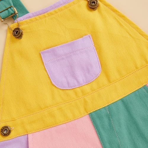 Fernvia Toddler Kids Baby Girl Boy Contrast Color Overalls Shorts Clothes - Image 4