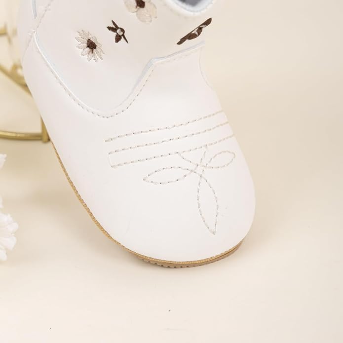 Meckior Baby Girls Cowboy Tassel Boots Side Zipper Moccasins Soft Bottom - Image 7