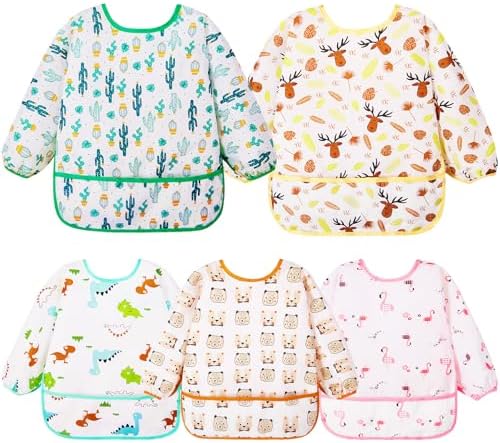 Lictin Long Sleeve Bibs 5 Pack by Lictin