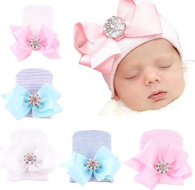 Newborn Hospital Hat Infant Baby Hat Caps by Upeilxd