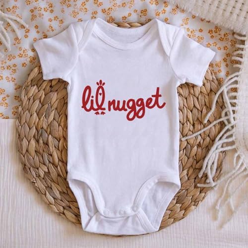 Little Nugget Bodysuit Baby Funny Lil Nugget Baby Bodysuit Chicken Bodysuits - Image 4