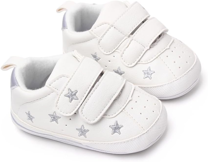 Clowora Baby Boys Girls Shoes Non-Slip Rubber Sole Sneakers Infant First Walking Toddler Crib Shoes Newborn Loafers Flats.