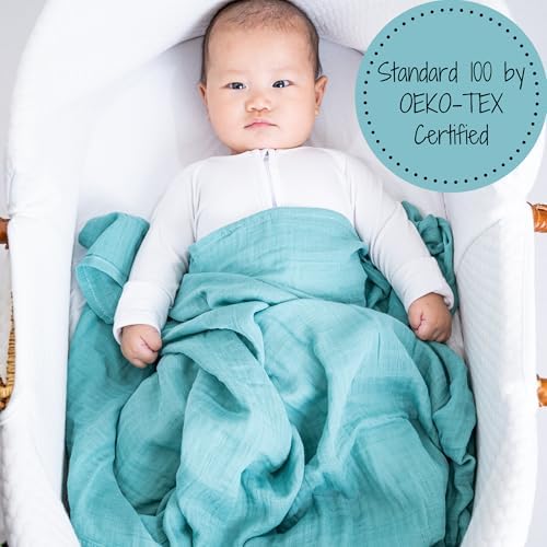 LollyBanks Baby Swaddle Blankets 2 Pack, 100% Cotton Muslin Blankets 47 x 47 - Image 7