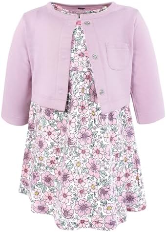 Hudson Baby Infant and Toddler Girls Cotton Dress and Cardigan Set by HudsonBaby