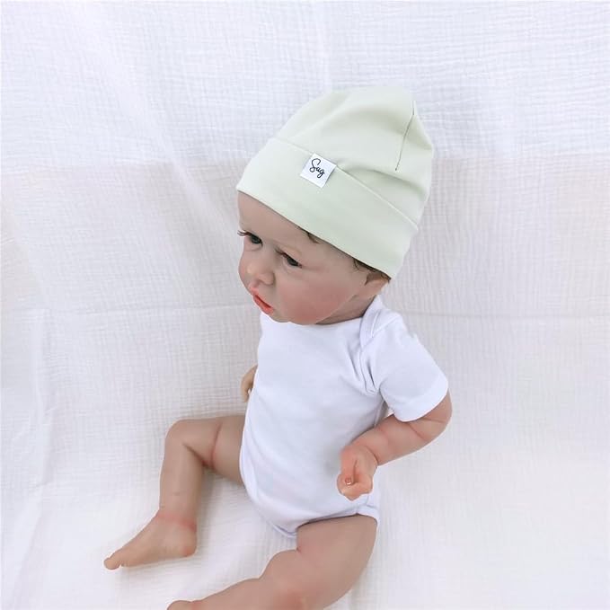 Jersey Beanie Hat for Newborn Baby Boys Girls Silky Satin Lined Hats Bonnet - Image 6