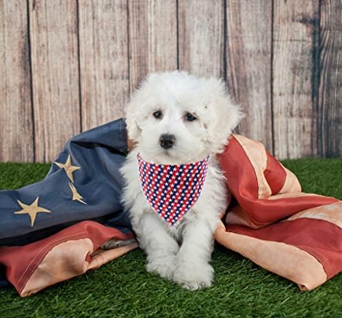 Lionet Paws Dog Bandana, 4th of July Fabric Dogs Kerchief - Image 5