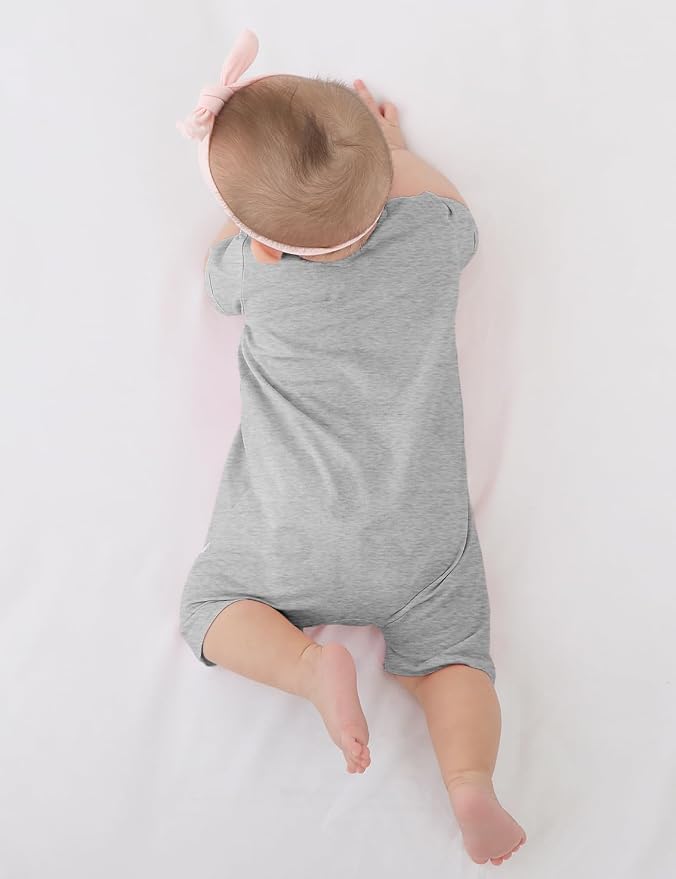 Jimonda Baby Rompers Cotton Boys Girls Short Sleeve Sleepers Pajamas Pjs | Two - Image 3