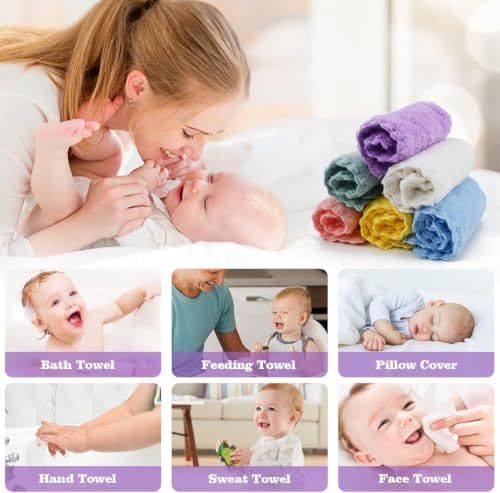 Puomue 24 Pack Baby Washcloths, Ultra Soft and Absorbent Baby Washcloths - Image 3