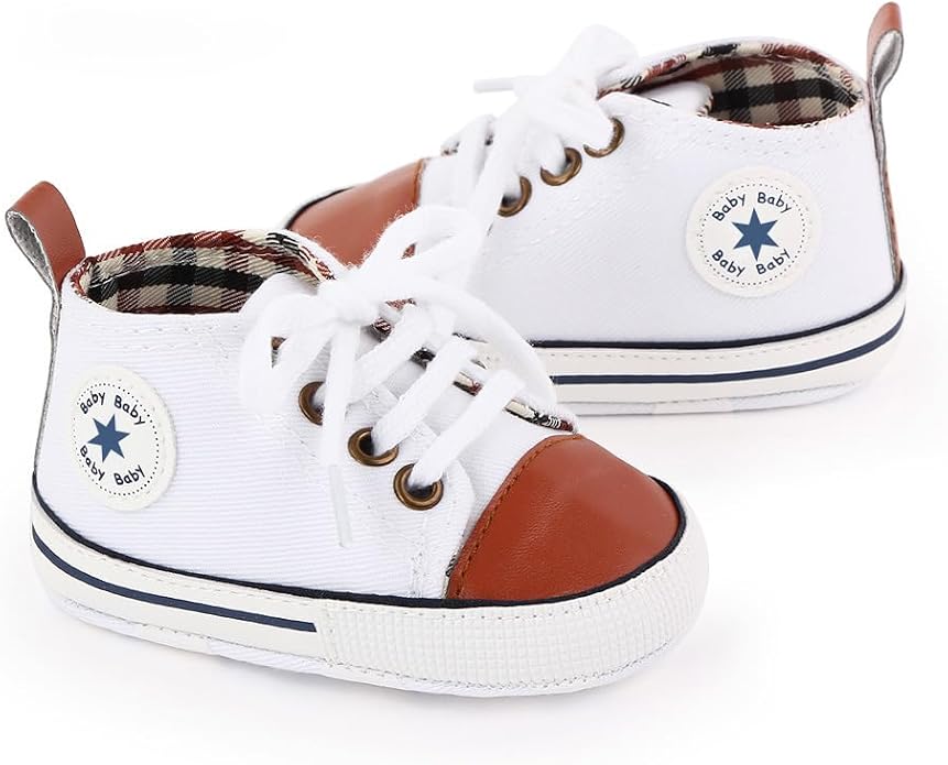 Unisex Baby Girls Boys Canvas High-top Shoes, Newborn Infant Anti-Slip Soft - Image 4
