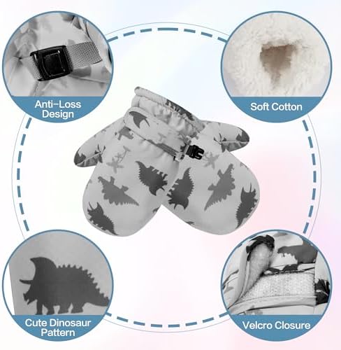 Toddler Mittens Lined Fleece Snow Gloves - Image 2