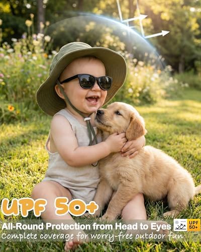 Toddler Baby Sun Hat and Polarized Sunglasses Set - Image 3