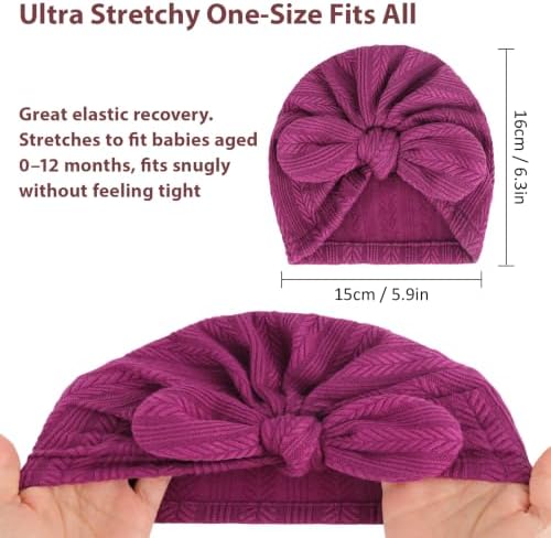 DRESHOW BQUBO Newborn Baby Bow Knot Turban Hat Hospital Hat Baby Infant Beanie - Image 6