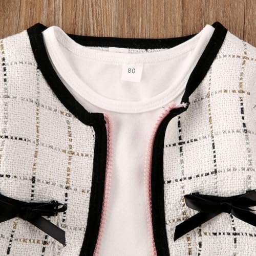 Toddler Kids Baby Girls Plaid Skirt Set Cardigan Jacket Coat + Tutu Dress Set - Image 5