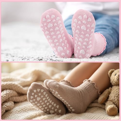 Toddler Socks Grip Ruffle Non Slip Kids Cotton 16 Pack Socks - Image 2