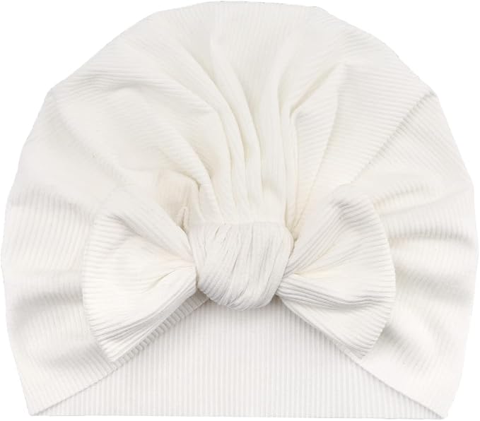 DRESHOW BQUBO 5 Pieces Newborn Baby Turban Hats Bow Baby Infant Beanie - Image 6