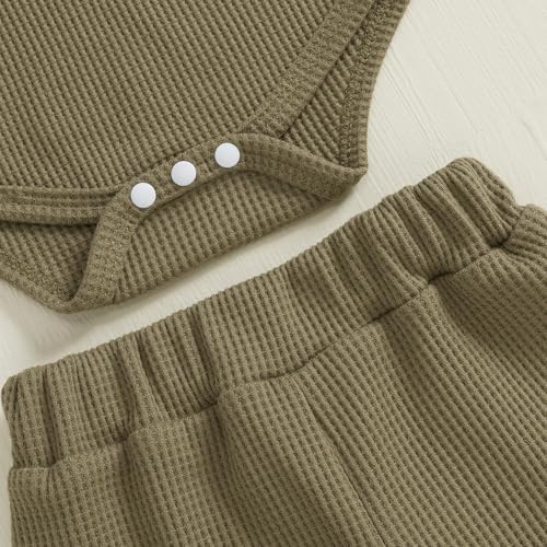 Giraropa Newborn Baby Boy Clothes Rib Knit Romper Jumpsuit Solid Sweater - Image 6