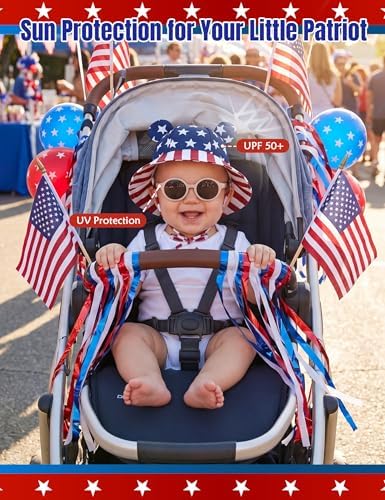Durio UPF50+ Baby Sun Hat and Sunglasses - Image 3