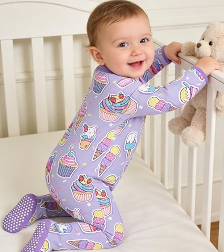 uideazone Baby Girls Footed Pajamas, Zip Sleeper - Image 4
