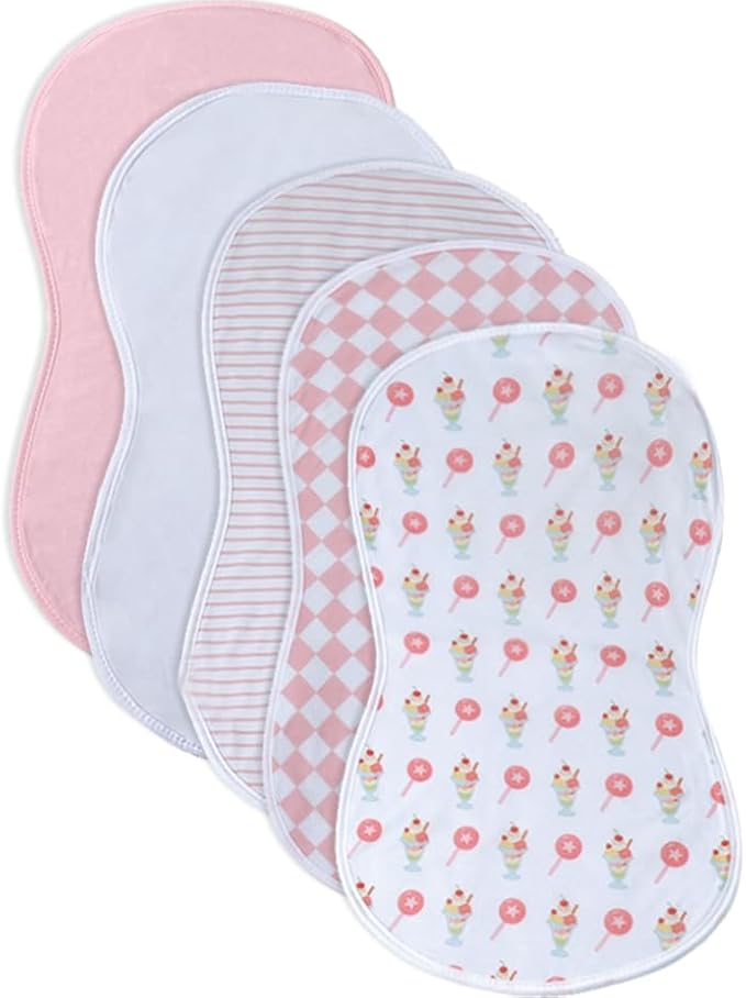 sleepyturtle Pack of 5, Baby Burp Cloths, Soft and Absorbent by sleepyturtle