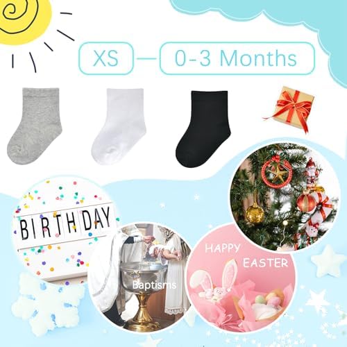 Baby Socks Infant White Crew Socks Baby Girls Soft Newborn Dress Sock Boys - Image 7