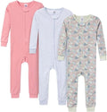 Gerber Baby Girls 3-Pack Snug Fit Footless One Piece Cotton Pajamas by Gerber