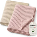 Receiving Blankets, 100% Organic Cotton Knit, Baby Swaddle 2-Pack | by huxie