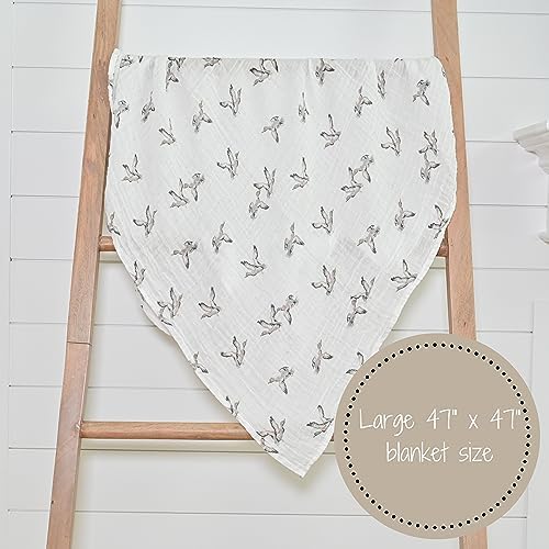 LollyBanks Baby Swaddle Blankets 2 Pack, 100% Cotton Muslin Blankets 47 x 47 - Image 6