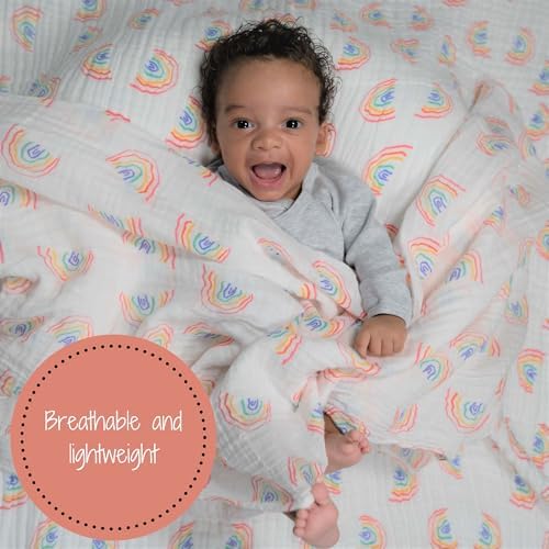 LollyBanks Baby Blankets 2 Pack, 100% Organic Cotton Muslin Swaddle Blankets - Image 3