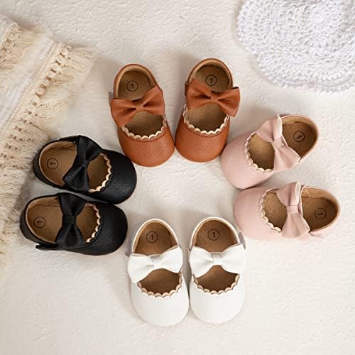 Meckior Infant Baby Girls Soft Sole Bowknot Princess Wedding Dress Mary Jane - Image 4