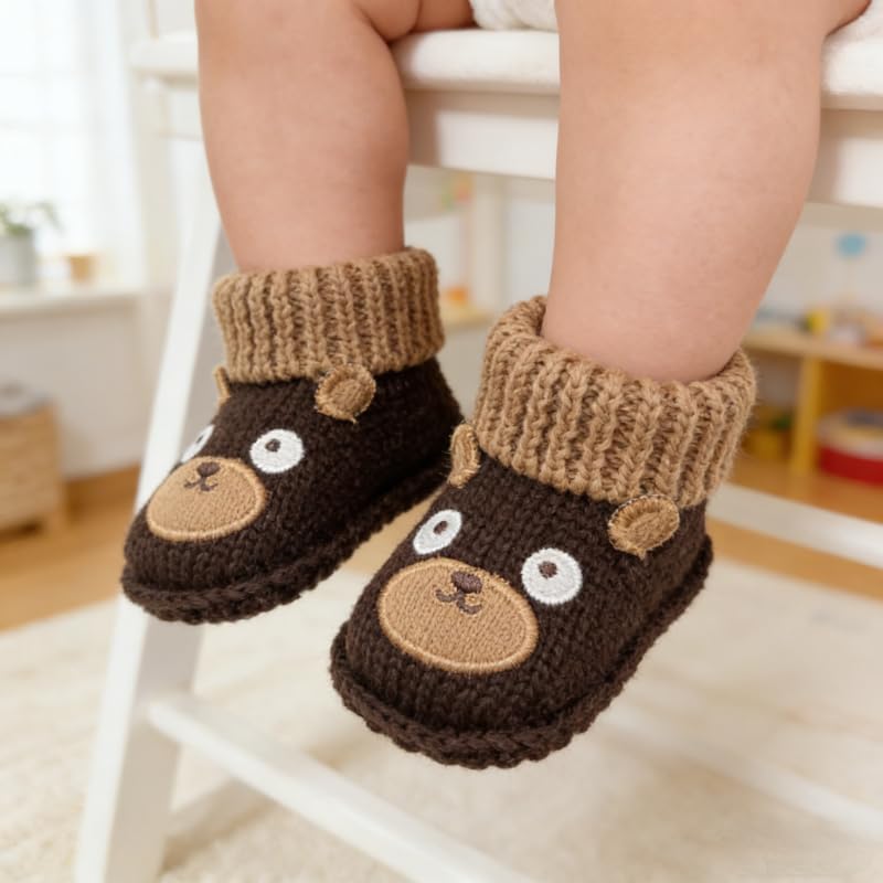 2 pairs Cute Knit Animal Baby Booties - Image 7