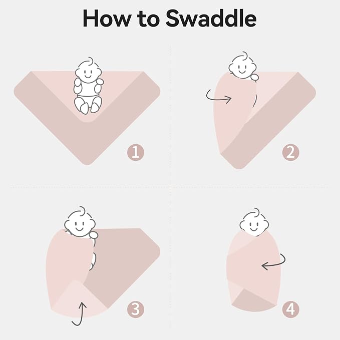 BubblePanda Rayon Made from Bamboo Newborn Swaddle Blankets 47"x47" 2-Packs | - Image 5