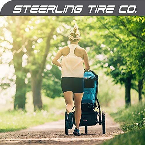 Two 16" x 1.75 Rear and One 12.5" x 2.25 Front Wheel Replacement Tires for Jogging Strollers - The Perfect BOB Stroller Tire Replacement Set by Steerling Tire Co. (3-Pack)