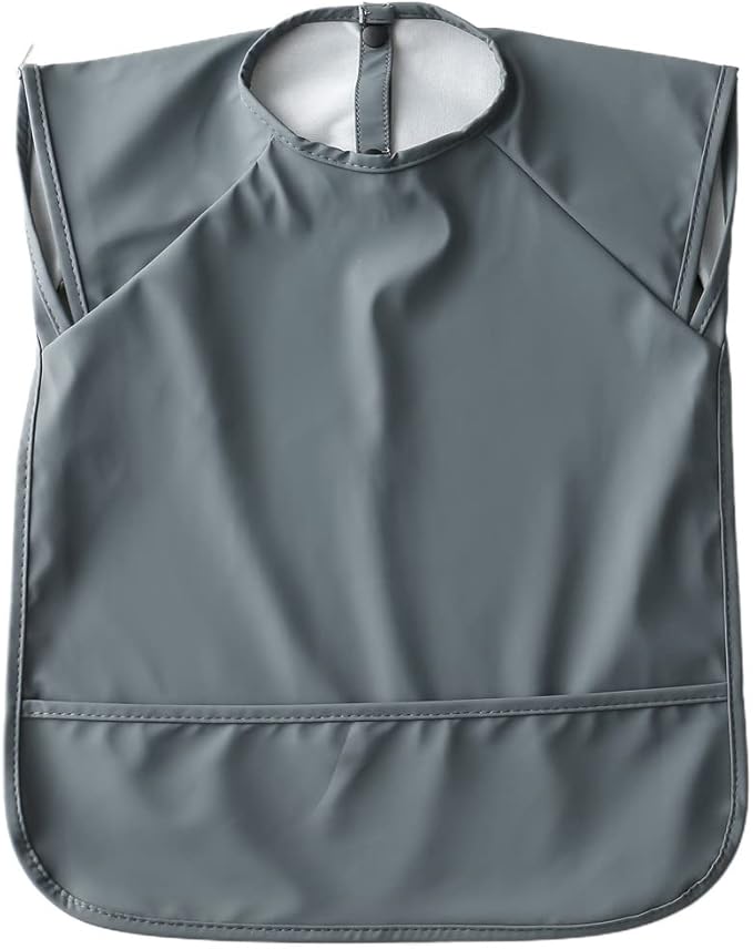 GZMM Waterproof Baby Bibs,Infant Toddler Extra Cover Feeding Bib With Food Catcher,Easy Clean & Washable