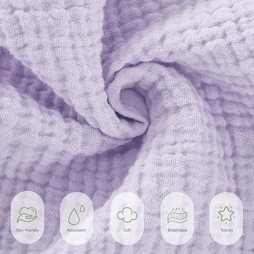 Susurration Muslin Burp Cloths 24x24 Inches Ultra Soft 100% Cotton | 7 Pack - Image 6
