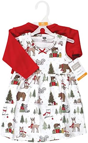 Hudson Baby Infant and Toddler Girls Cotton Dress and Cardigan Set - Image 2