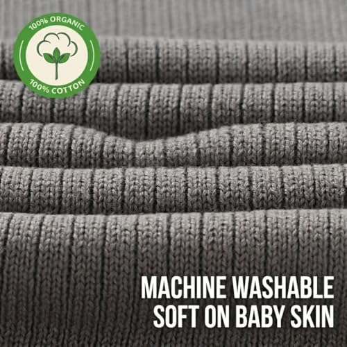 Receiving Blankets, 100% Organic Cotton Knit, Newborn Baby Swaddle | - Image 4