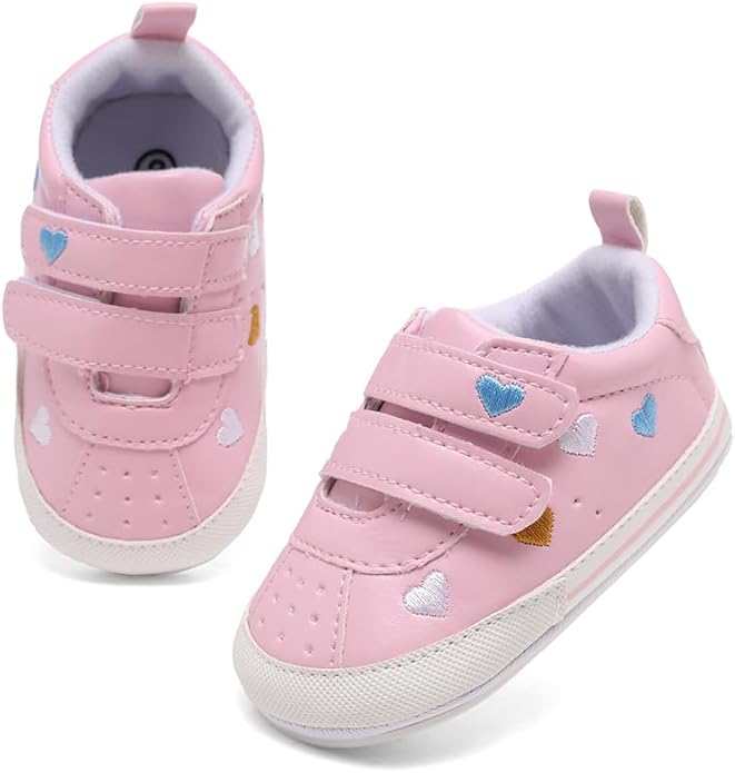 Clowora Baby Boys Girls Shoes Non-Slip Rubber Sole Sneakers Infant First Walking Toddler Crib Shoes Newborn Loafers Flats.