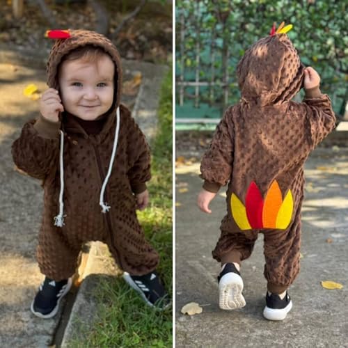 Unutiylo Unisex Baby Boys Girls Long Sleeve Infant Baby Zipper Hooded Jumpsuits - Image 2