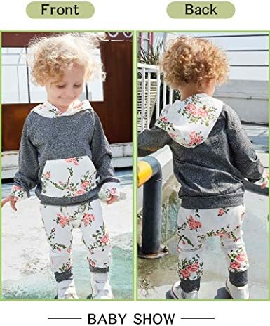 oklady Baby Girl Clothes, Hoodie Tops Floral Pant - Image 3