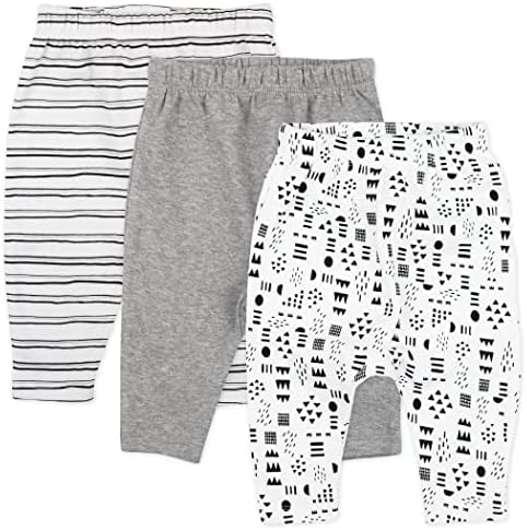 HonestBaby Unisex-Baby Multipack Harem Pants Roomy Fit Pull on Bottoms 100% by HonestBaby