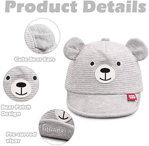 JANGANNSA Baby Duck Cap Infant Kids Sun Hat Bear Cute Cartoon Caps Spring Summer - Image 4