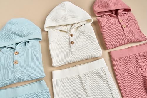 Modern Moments by Gerber Baby Girls Mini-Waffle 2 Piece Hoodie and Pant Set - Image 4