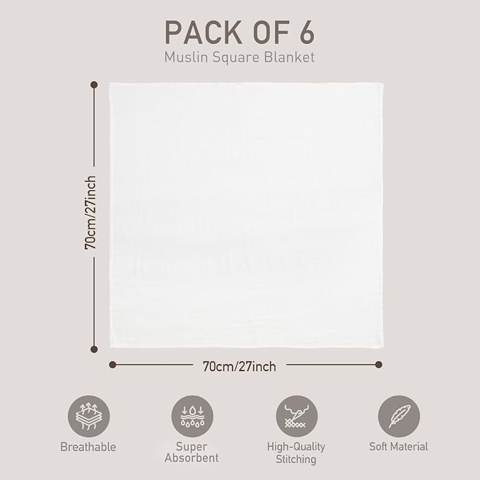 GLLQUEN BABY Receiving Blankets Muslin Swaddle Blanket - Image 5