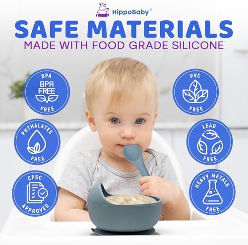 HippoBaby Baby Led Weaning Supplies | 10 Piece Silicone Baby Feeding Set | Baby - Image 5