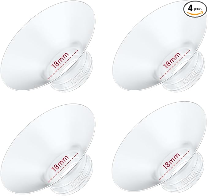 4PC Flange Insert 18mm Compatible with Momcozy M5/M6/M9/S12 Pro/V1 Pro/V1 Pro Breast Pump, Fit for Eufy/Elvie/Medela/Spectra/Lansinoh/NCVI/Lansinoh/TSRETE with 24mm Flange/Shield Breast Pump